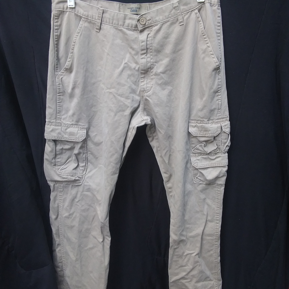 Mens Wrangler Tan Cargo Pants Size 38/32